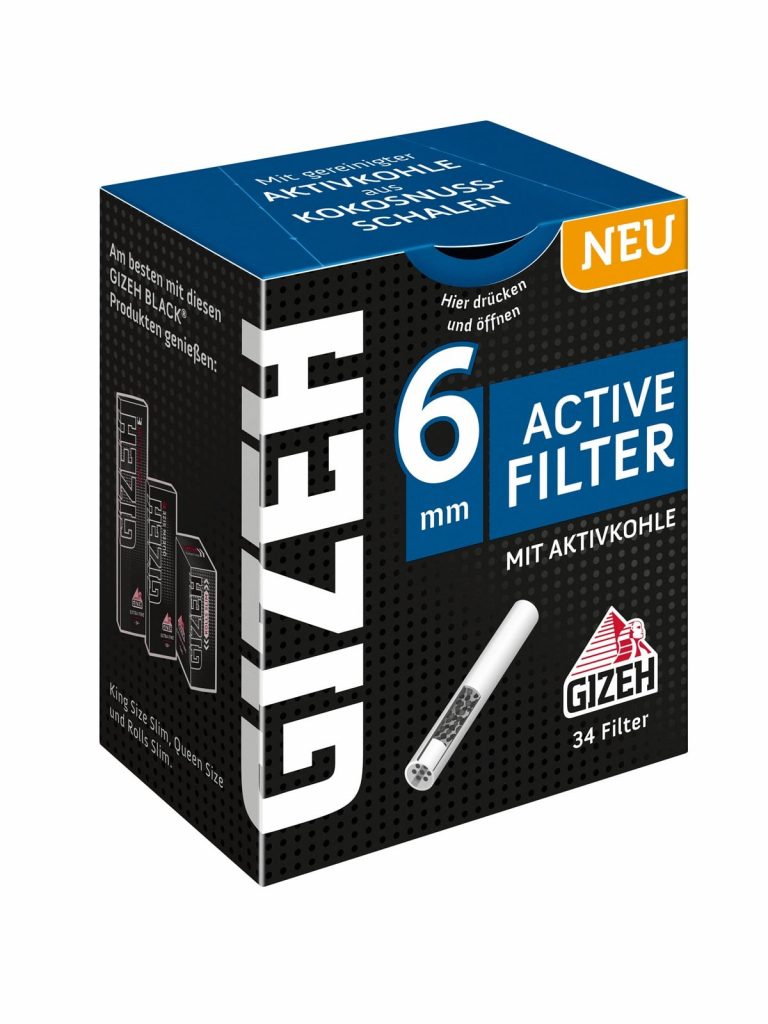 Gizeh Black Filter Aktiv-Kohle 6mm, 34 Stück